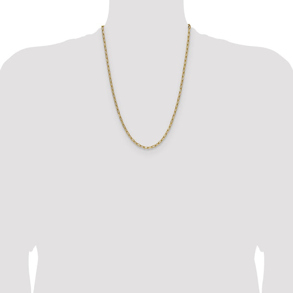 14k 3.7mm Semi-Solid Beveled Paperclip Chain