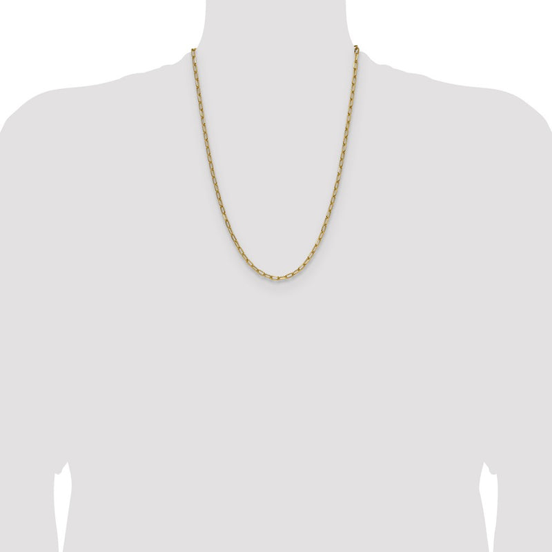 14k 3.7mm Semi-Solid Beveled Paperclip Chain