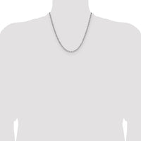 14k White Gold 3.7mm Semi-Solid Beveled Paperclip Chain