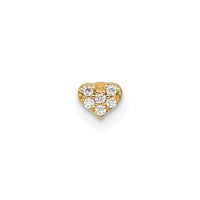 14k 18 Gauge CZ Heart Labret/Face Jewelry