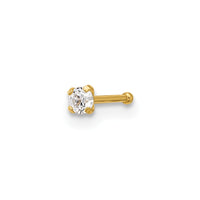 14k 22 Gauge Polished 2.5mm CZ Nose Stud