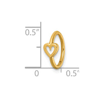 14k 16 Gauge Polished Open Heart 10.0mm Hinged Cartilage Ring