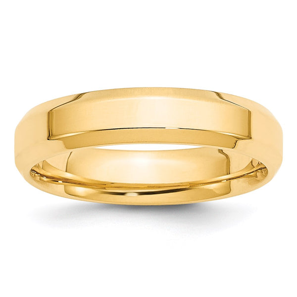 14KY 5mm Bevel Edge Comfort Fit Band Size 9.5