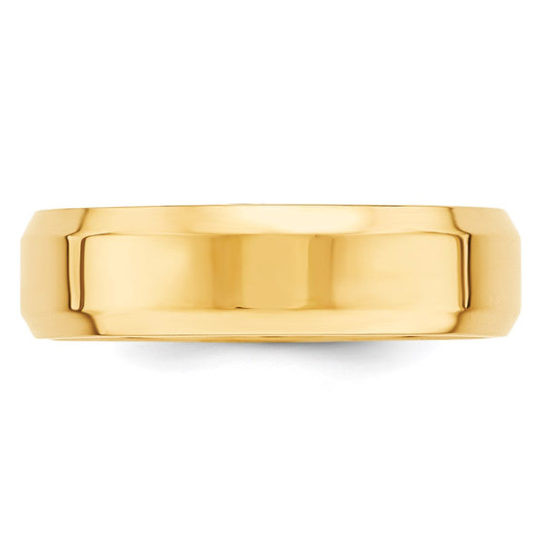 14KY 6mm Bevel Edge Comfort Fit Band Size 13