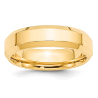 14KY 6mm Bevel Edge Comfort Fit Band Size 13
