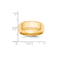 14KY 8mm Bevel Edge Comfort Fit Band Size 8.5