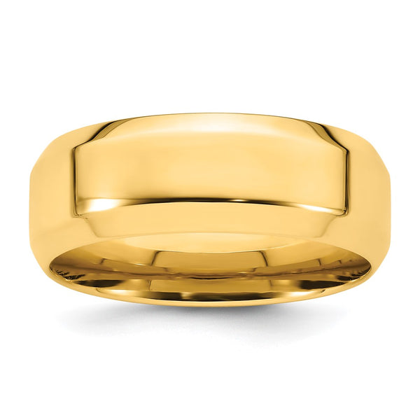 14KY 8mm Bevel Edge Comfort Fit Band Size 5.5