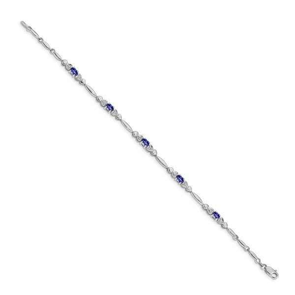 14k White Gold Diamond and Tanzanite Bracelet