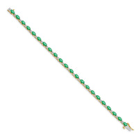 14k Diamond and Emerald Bracelet