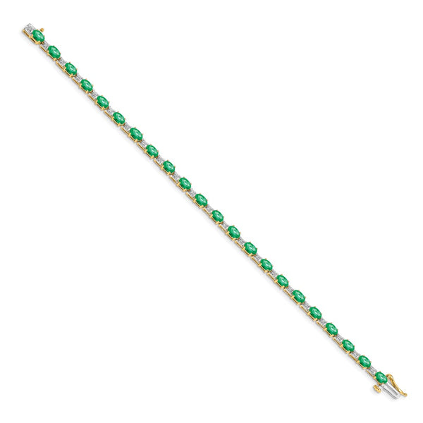 14k Diamond and Emerald Bracelet