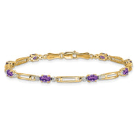 14k Diamond and Amethyst Bracelet