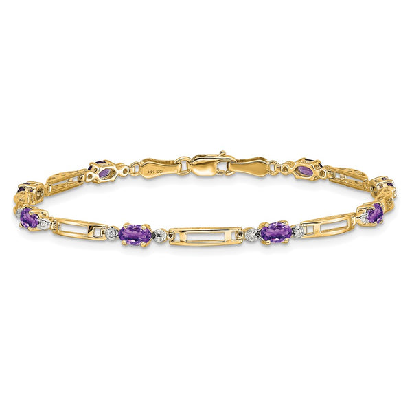 14k Diamond and Amethyst Bracelet