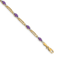 14k Diamond and Amethyst Bracelet