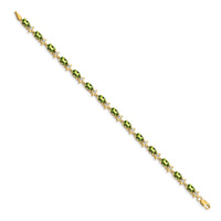 14k Floral Diamond and Peridot Bracelet