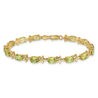 14k Floral Diamond and Peridot Bracelet