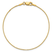 14k .90mm Box Chain Anklet