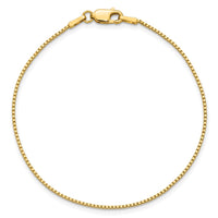 14k 1.0mm Box Chain Anklet