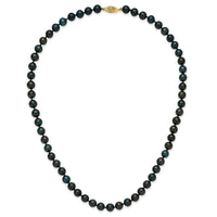 14k 7-8mm Black Near Round Freshwater Cultured Pearl Necklace