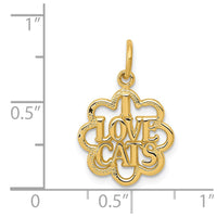 14k I LOVE CATS Charm