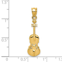 14k 2D Violin Charm