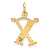 14K Diamond-cut Letter X Initial Charm