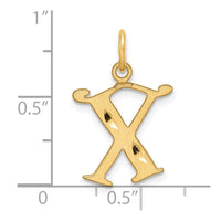 14K Diamond-cut Letter X Initial Charm