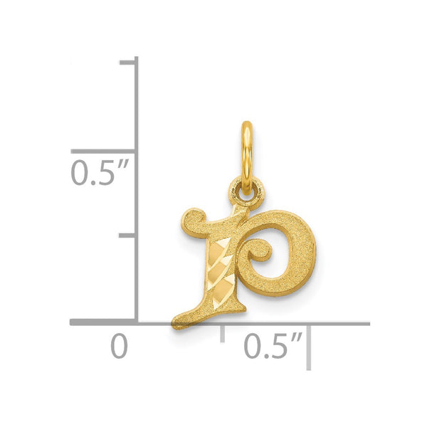 14k Letter P Initial Charm