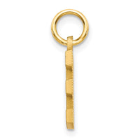 14KY Satin Diamond-cut Letter E Initial Charm