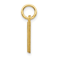 14KY Satin Diamond-cut Letter H Initial Charm