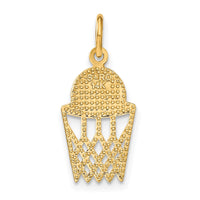 14k Basketball in Net Charm