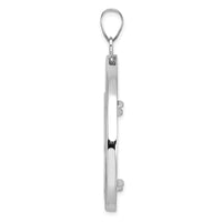 14kw Polished & Diamond-cut Teardrop 27.0mm Prong Coin Bezel Pendant