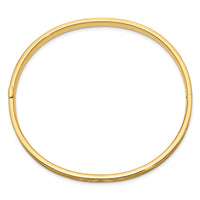 14k 3/16 Oversize Diamond-cut Concave Hinged Bangle Bracelet