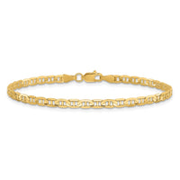 14k 3mm Concave Anchor Chain Anklet