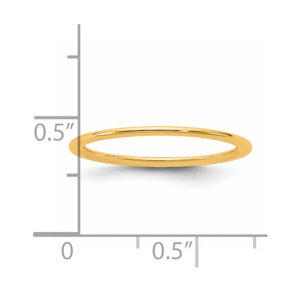 14KY 1mm Standard Comfort Fit Band Size 7.5