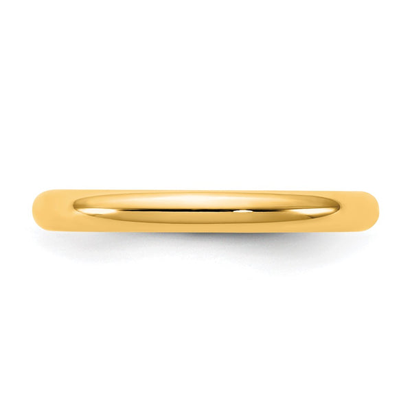 14KY 2.5mm Standard Comfort Fit Band Size 7.5