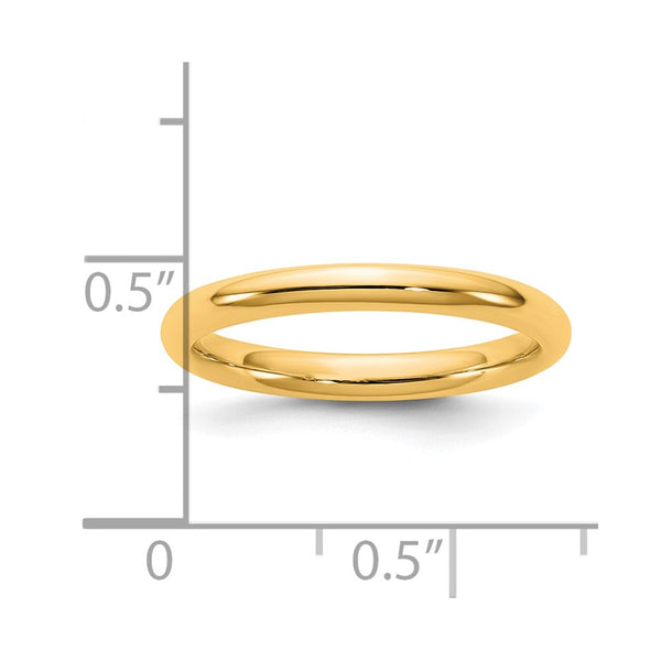 14KY 2.5mm Standard Comfort Fit Band Size 7.5