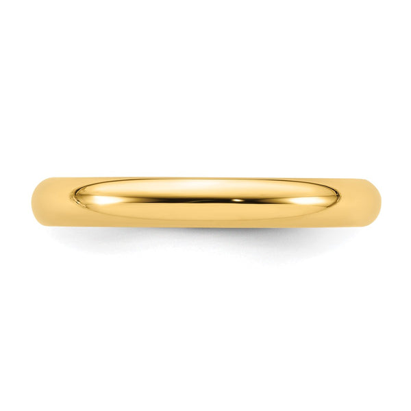 14KY 3mm Standard Comfort Fit Wedding Band Size 6