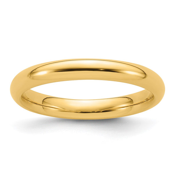 14KY 3mm Standard Comfort Fit Wedding Band Size 4