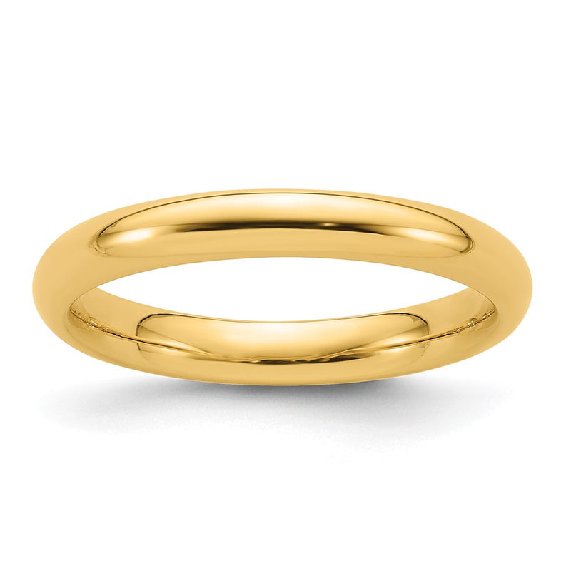 14KY 3mm Standard Comfort Fit Wedding Band Size 4
