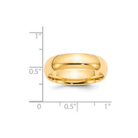 14KY 6mm Standard Comfort Fit Wedding Band Size 11.5