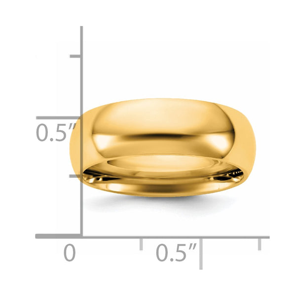 14KY 6.5mm Standard Comfort Fit Band Size 7.5