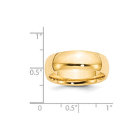 14KY 7mm Standard Comfort Fit Wedding Band Size 11