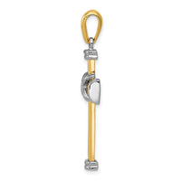 14k Two-tone Latin Cross Pendant