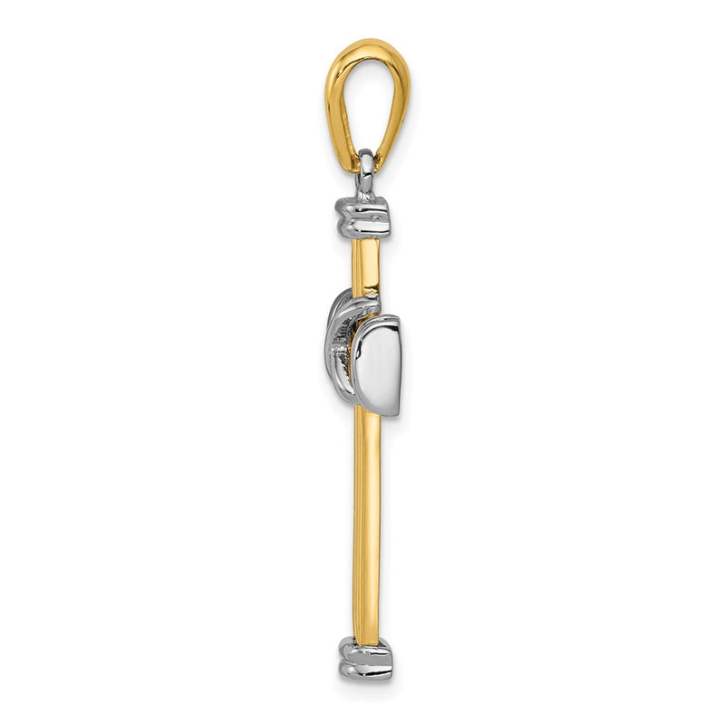 14k Two-tone Latin Cross Pendant