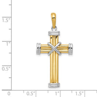 14k Two-tone Latin Cross Pendant