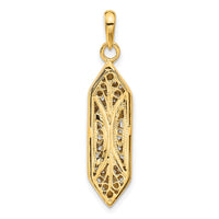 14K w/ White Rhodium Mezuzah W/Shin Charm