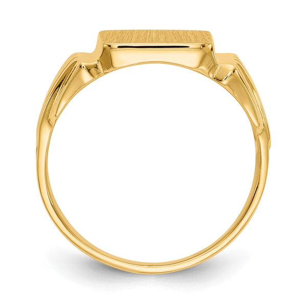 14k 10.5x10.5mm Open Back Mens Signet Ring