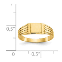 14k 5.25x4.75mm Open Back Signet Ring