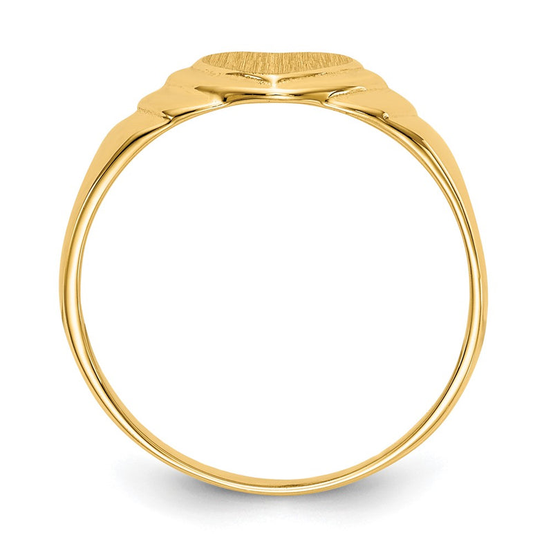 14k 6.75x6.75mm Closed Back Children's Heart Signet Ring