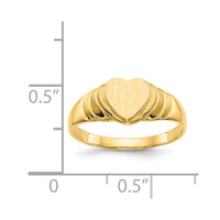 14k 6.75x6.75mm Closed Back Children's Heart Signet Ring